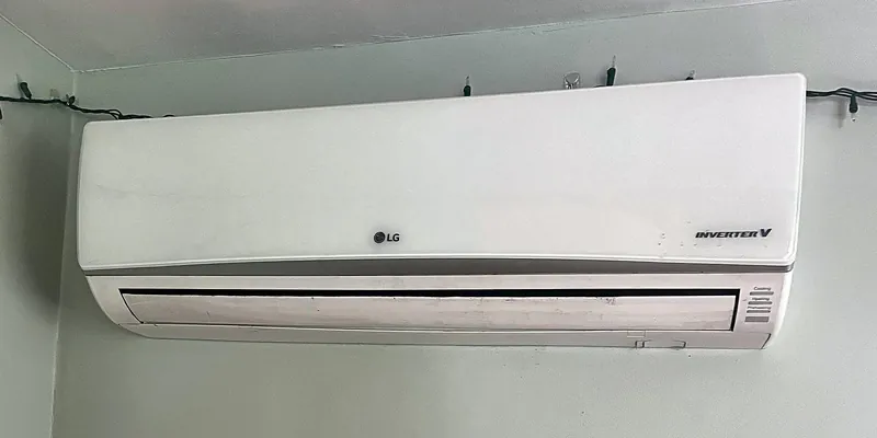 Mini split indoor unit on a bedroom wall